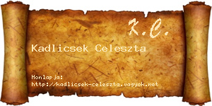 Kadlicsek Celeszta névjegykártya